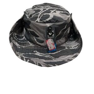 Mission Cooling Bucket Hat Gray Camouflage Wide Brim UPF 50 Beach Sun Vacation